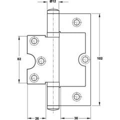 HAFELE Kelebek ment.parlak pirinç 102x74x2,5mm
