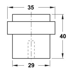 HAFELE Stoper zemine, vidalı p.çel.mat 29x40mm